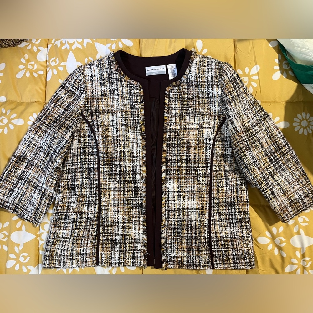 Alfred Dunner Women's Multicolor Tweed Blazer 12P